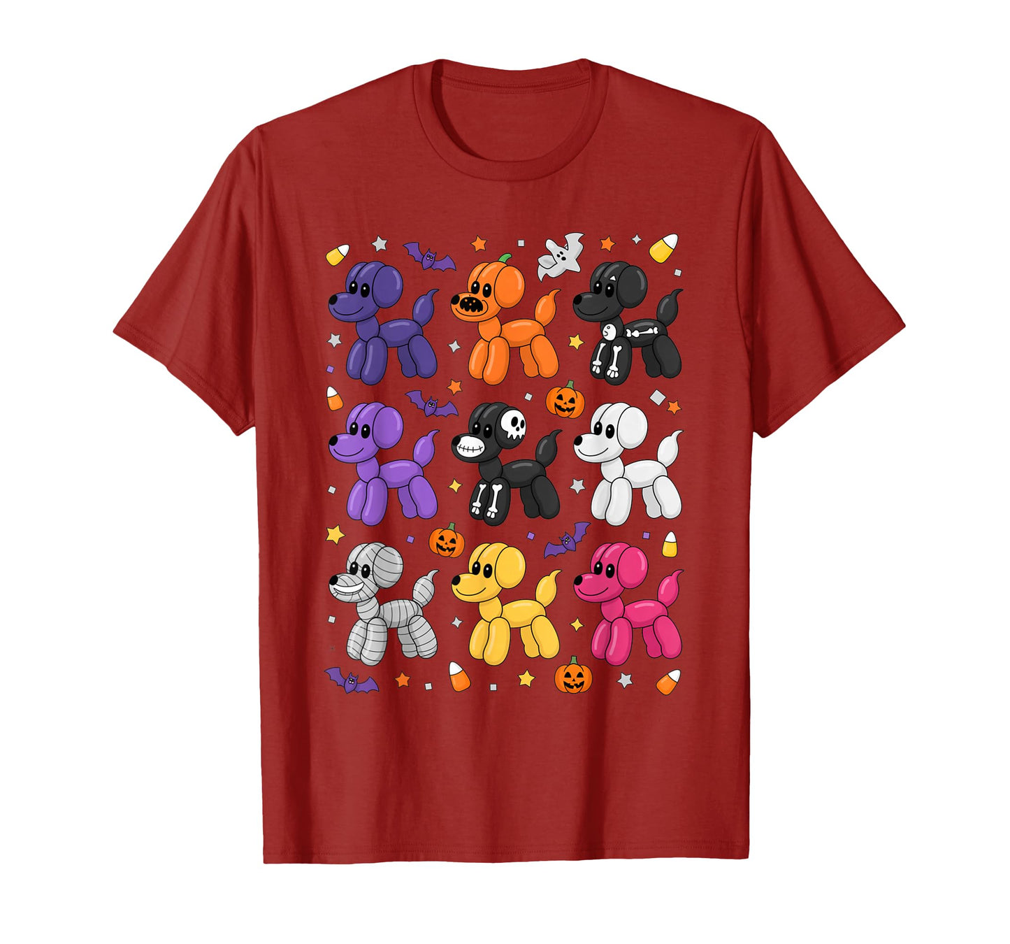 Balloon Dog Costume Pattern Cute Spooky Halloween Women Men T-Shirt