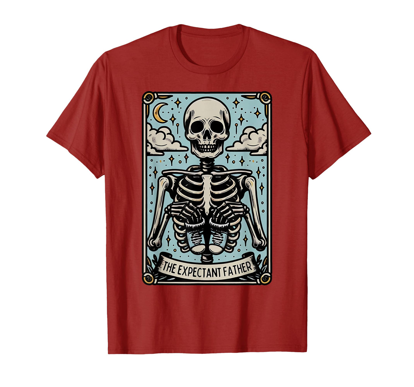 Skeleton Expectant Father Tarot Card Pregnancy Announcement T-Shirt