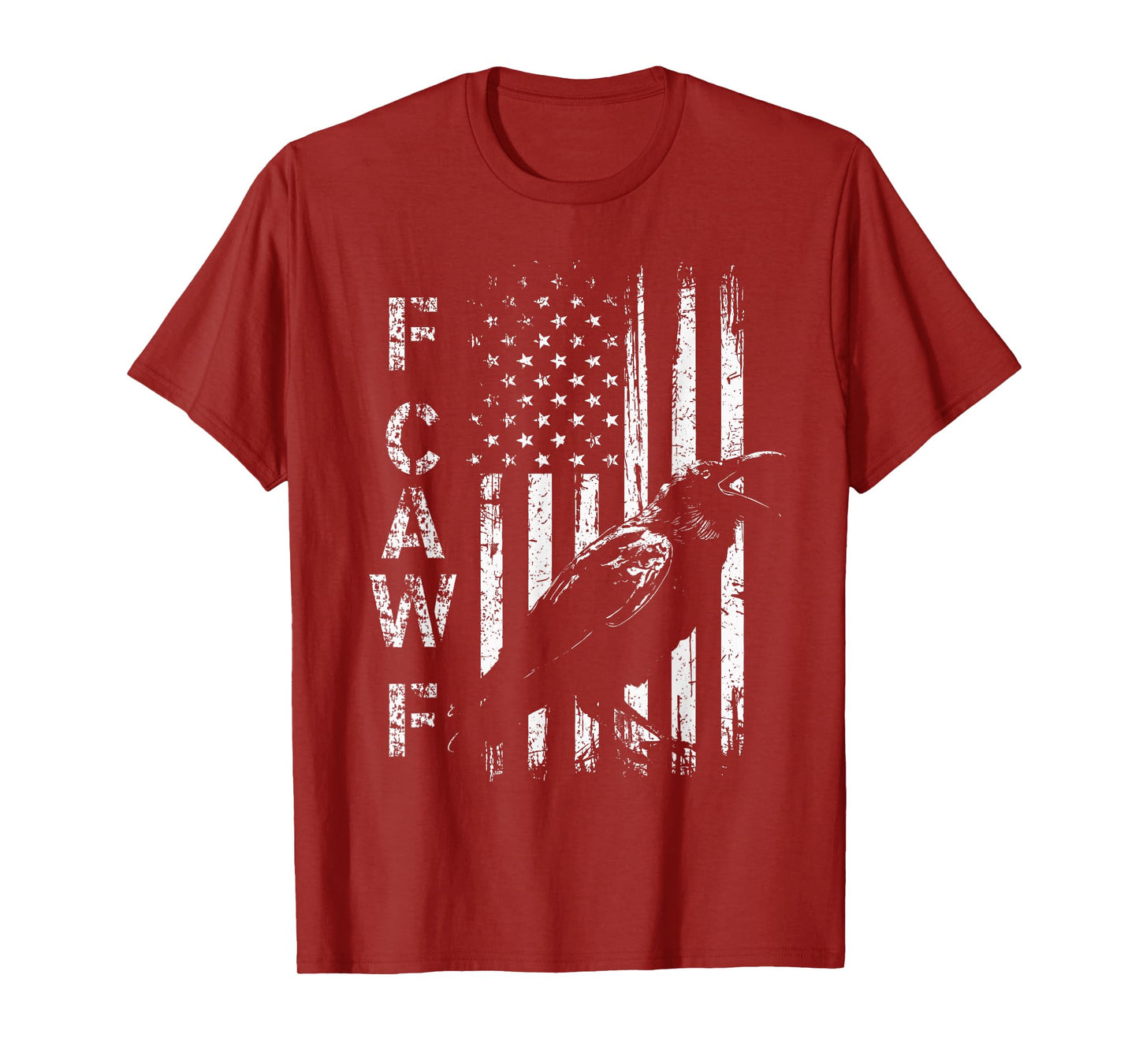 F Caw F Crow American Flag F-Caw-F Grunge Bird Cawing T-Shirt