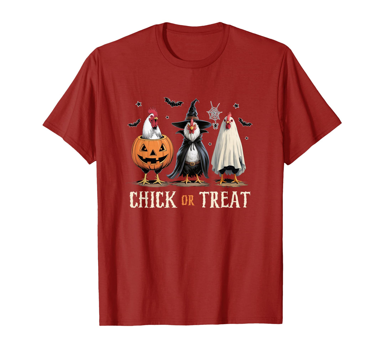 Horror Funny Chick Or Treat Chickens Ghost Witchy Halloween T-Shirt