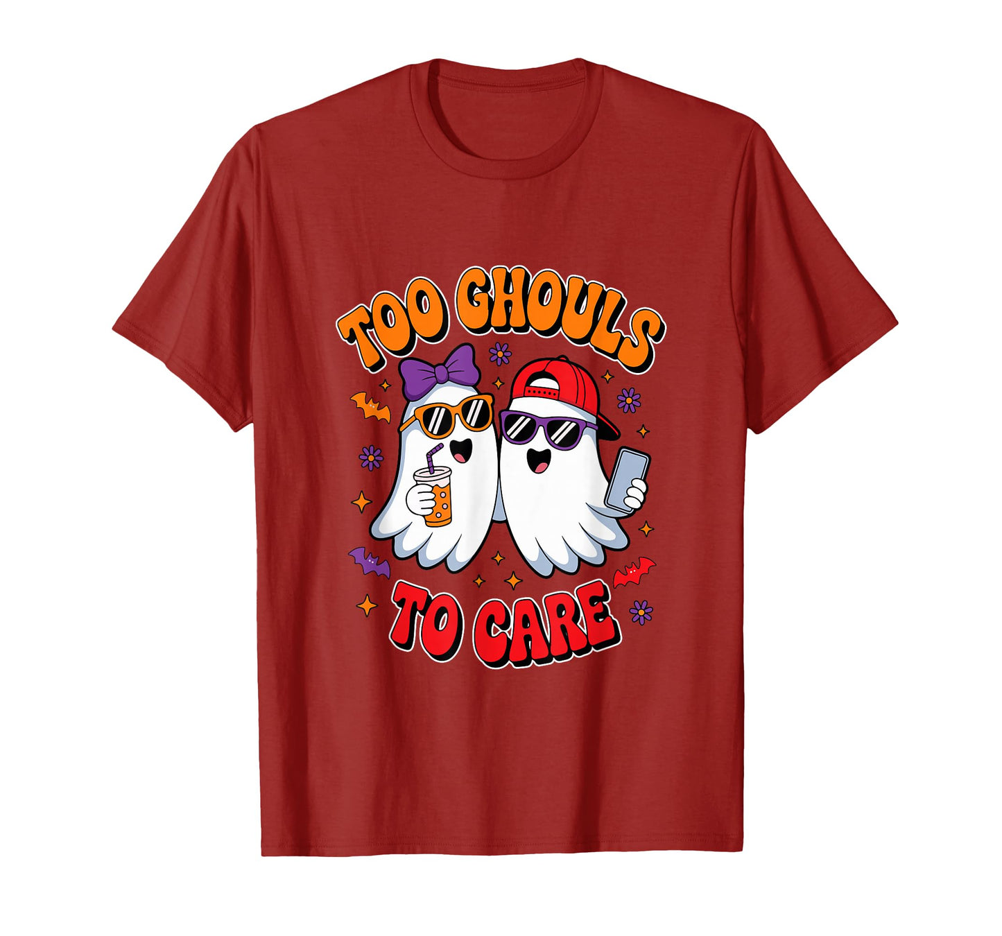 Too Ghouls to Care Halloween Couple Boos Drinking Coffee T-Shirt