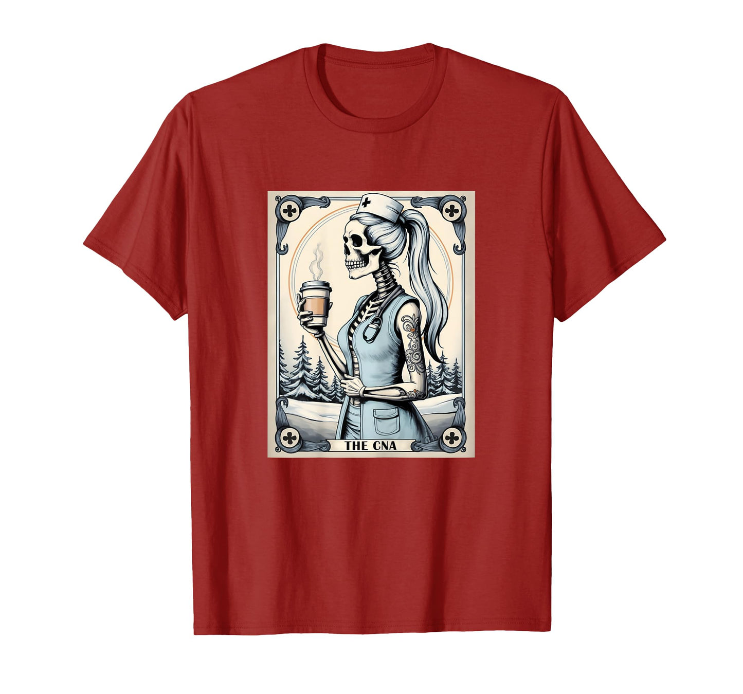Certified Nurse Assistant Tarot Card Skeleton CNA Halloween T-Shirt