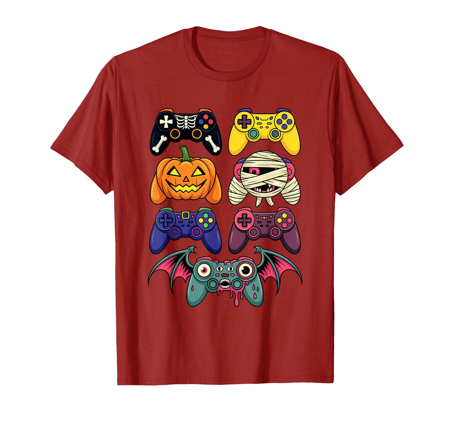 Halloween Gaming Controller Skeleton Pumpkin Mummy Zombie T-Shirt