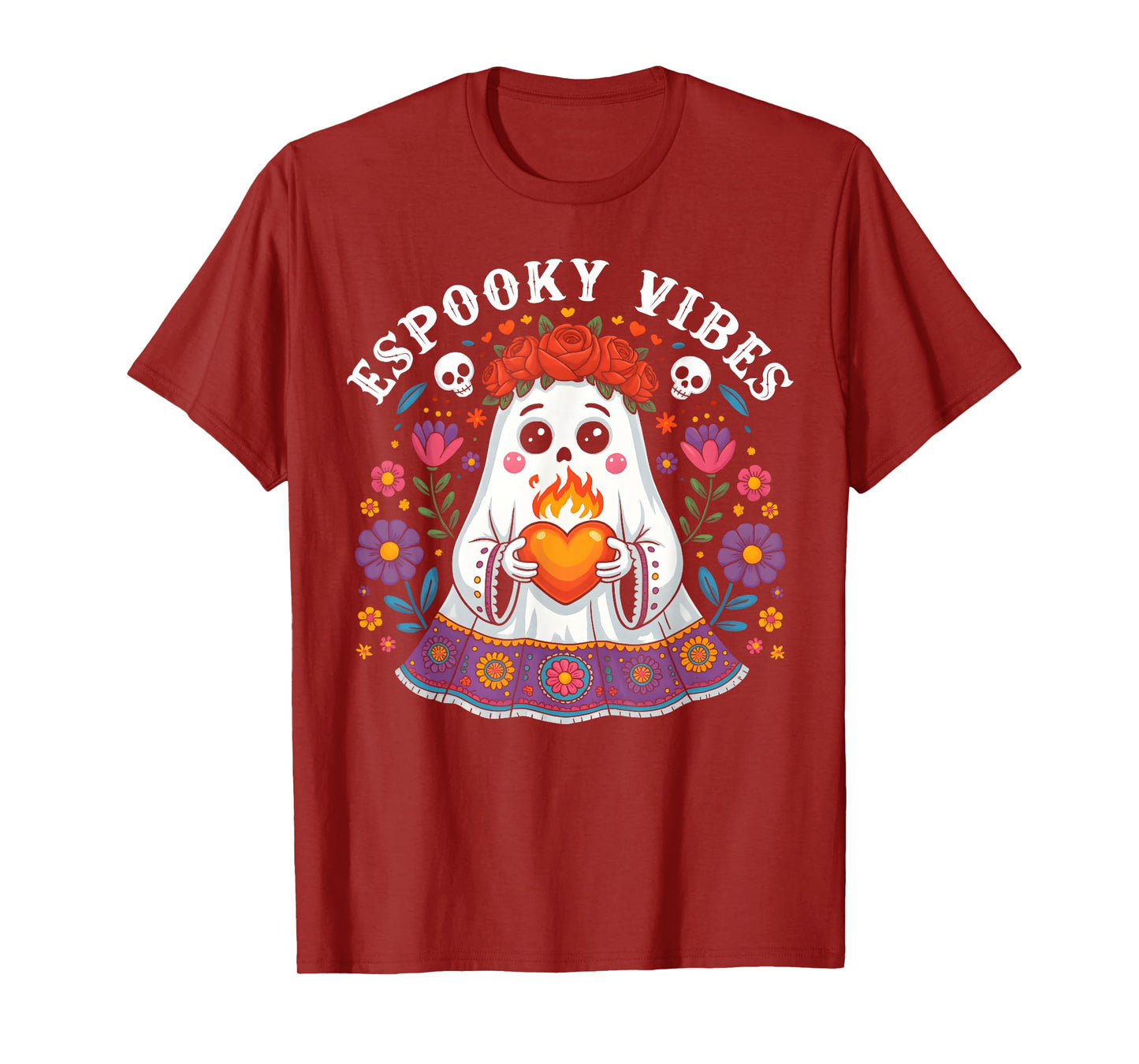 Espooky Vibes Maestra Halloween Spanish Mexican Teacher T-Shirt