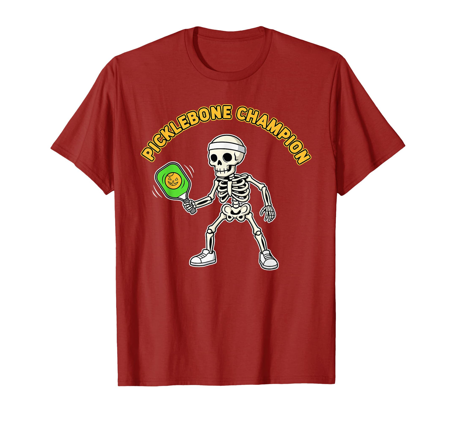 Picklebone Champion Skeleton Pickleball Halloween Costume T-Shirt
