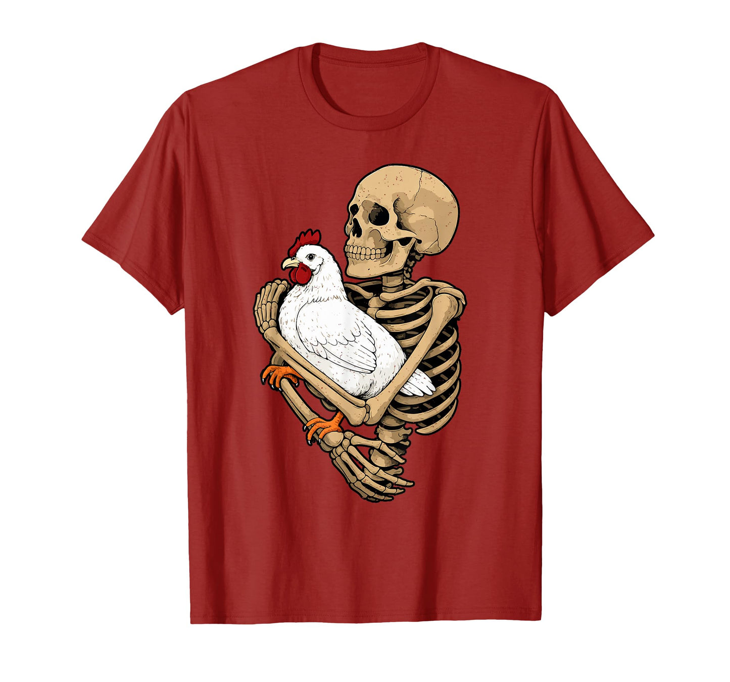 Skeleton Chicken Halloween Farm Animal Spooky Season Farmer T-Shirt