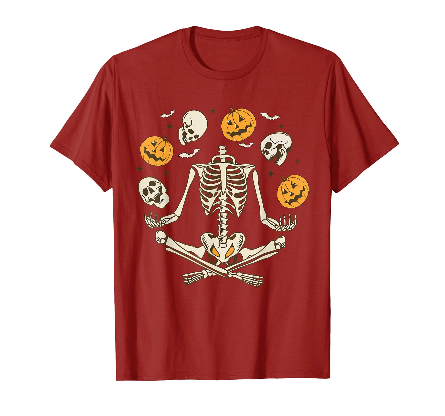 Halloween Skull Gothic Spooky Pumpkin Skeleton Men Women T-Shirt