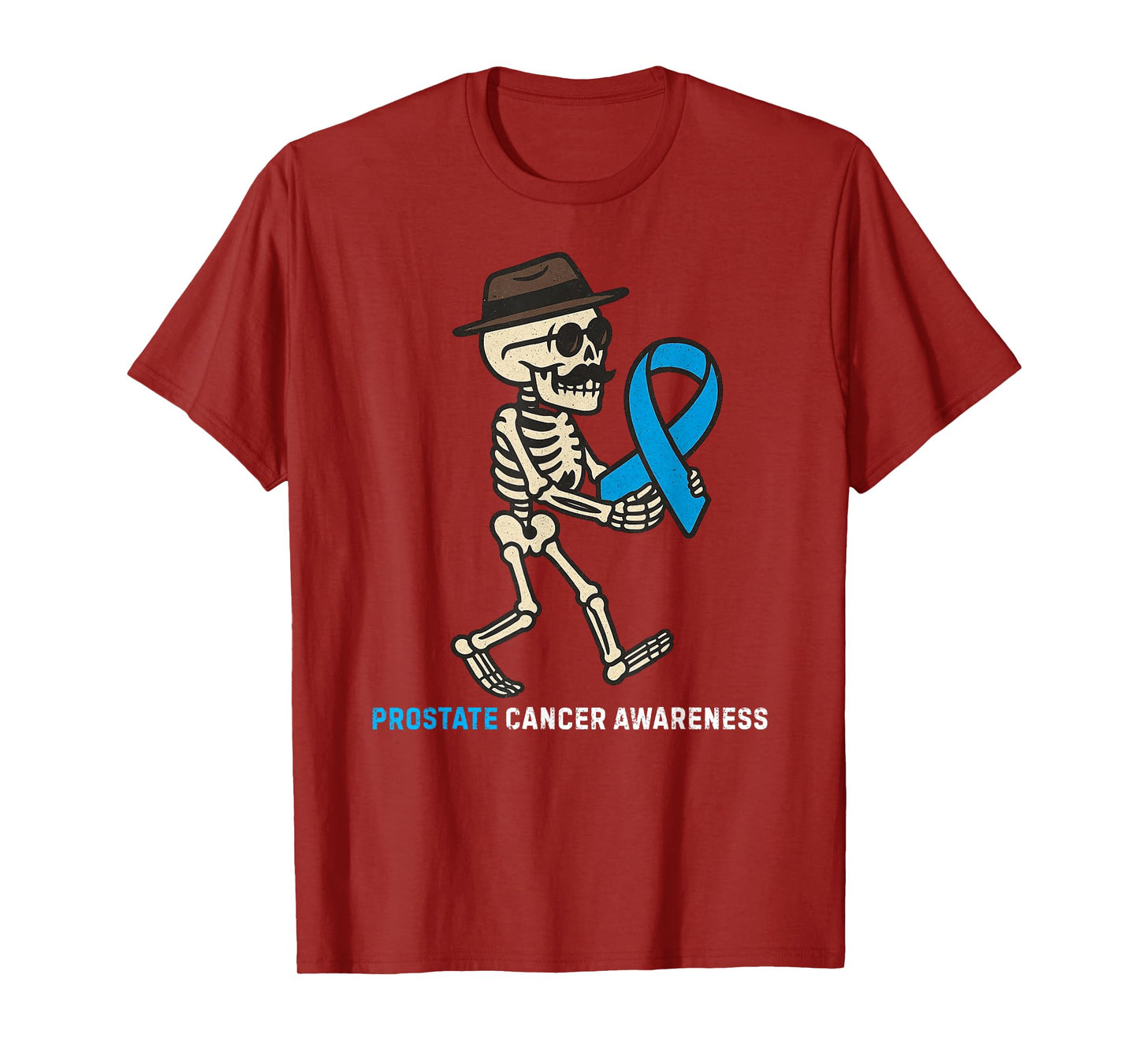 Skeleton Halloween Vintage Prostate Cancer Awareness T-Shirt