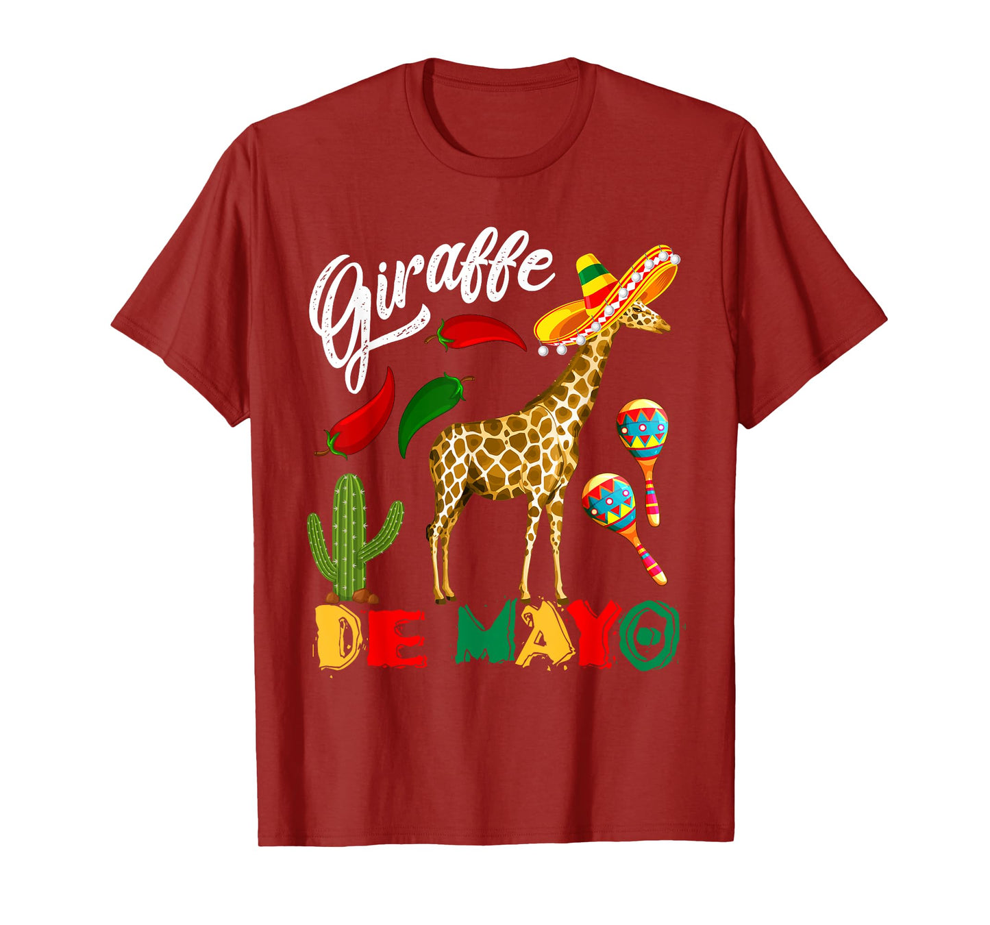 Giraffe De Mayo Mexican Giraffe Sombrero Cinco De Mayo T-Shirt