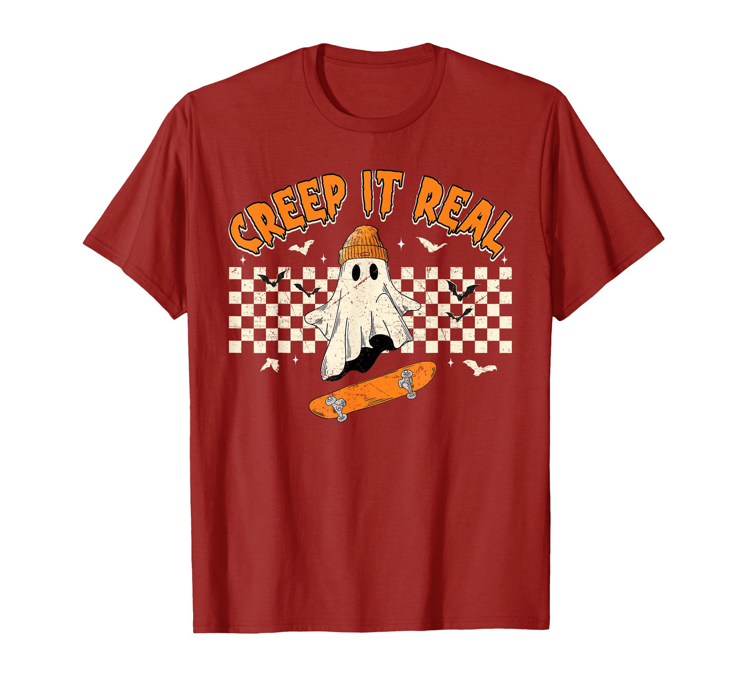 Vintage Retro Halloween Creep It Real Ghost Boy Fall Season T-Shirt