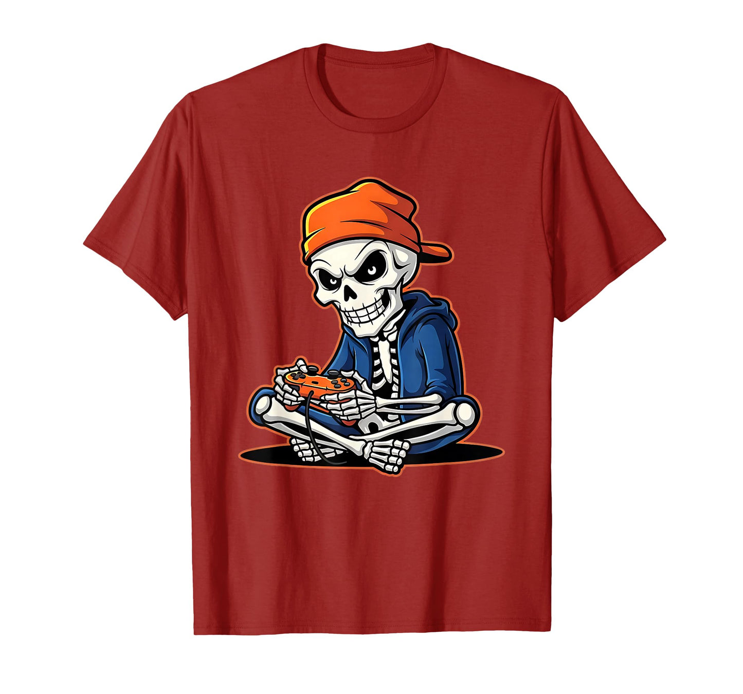 Halloween Skeleton Gamer Video Gaming Funny Skeleton T-Shirt