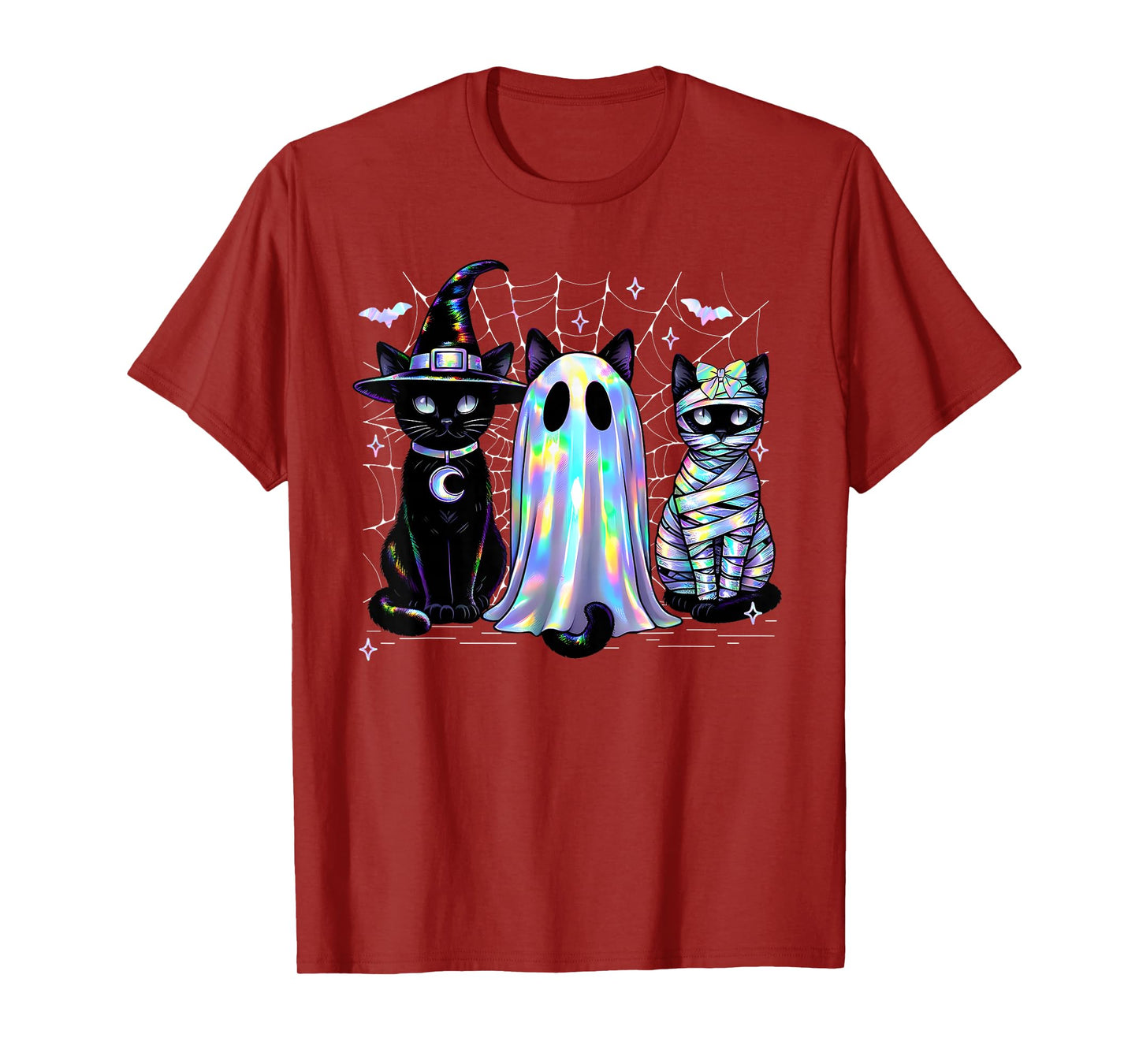 Spooky Season Cat Ghost Halloween Costume Men Women Kids T-Shirt