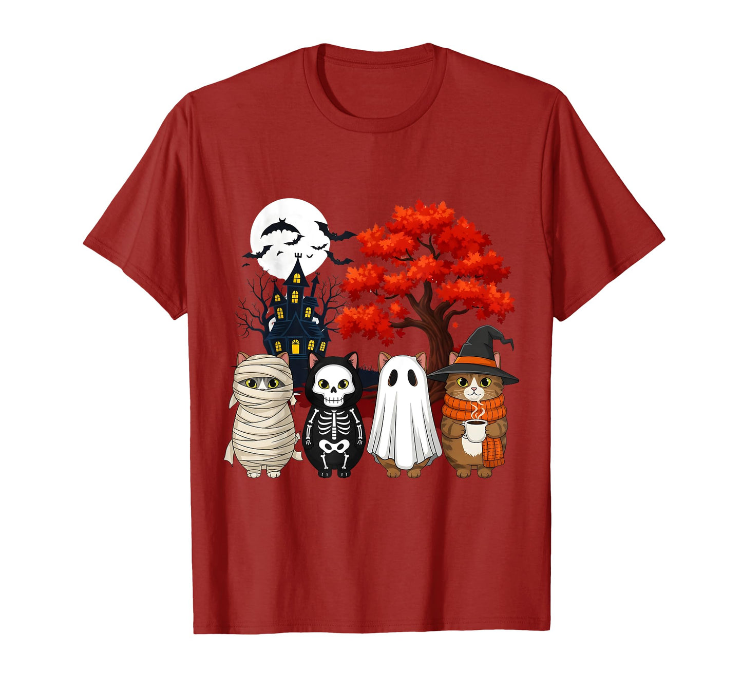 Retro Black Cat Pumpkin Halloween Costume Fall Autumn Season T-Shirt