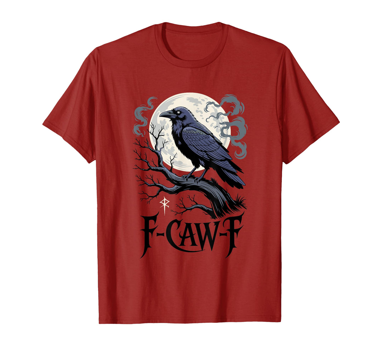 Funny Raven F-CAW-F Goth Punk Rock Crow Spooky Nature Humor T-Shirt