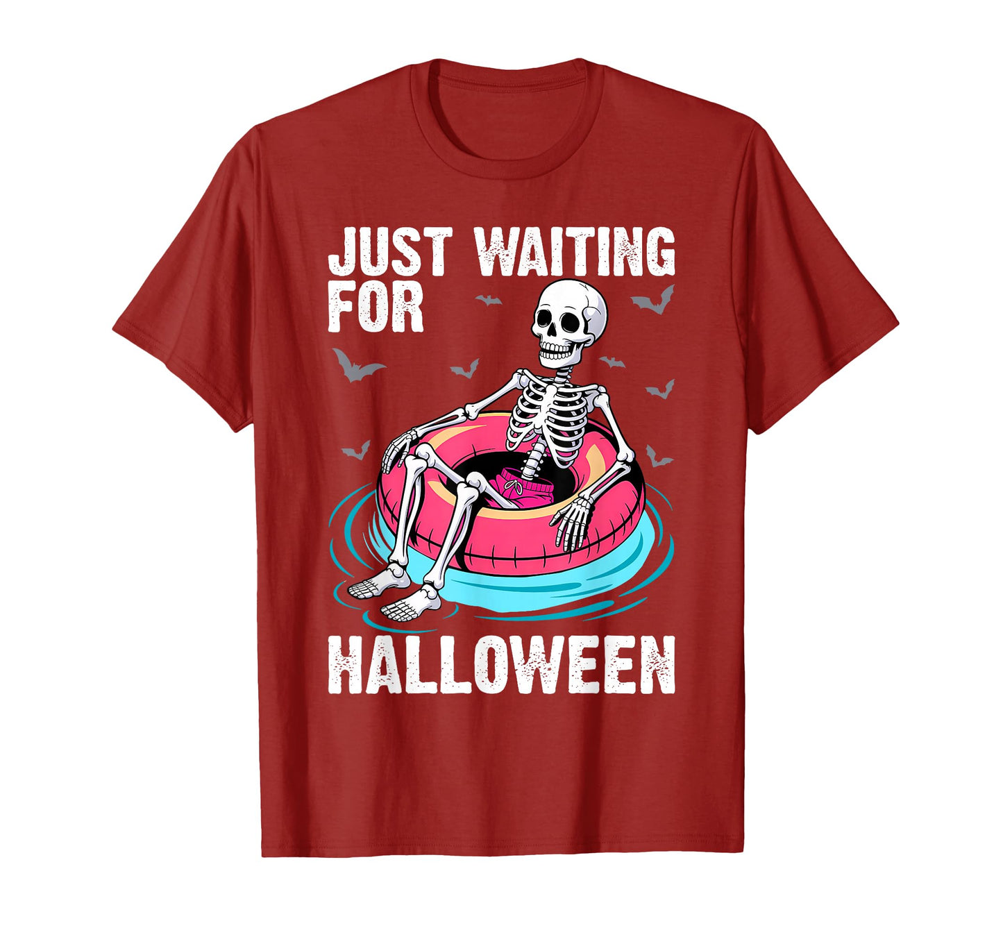 Just Waiting for Spooky Skeleton Summer Halloween T-Shirt