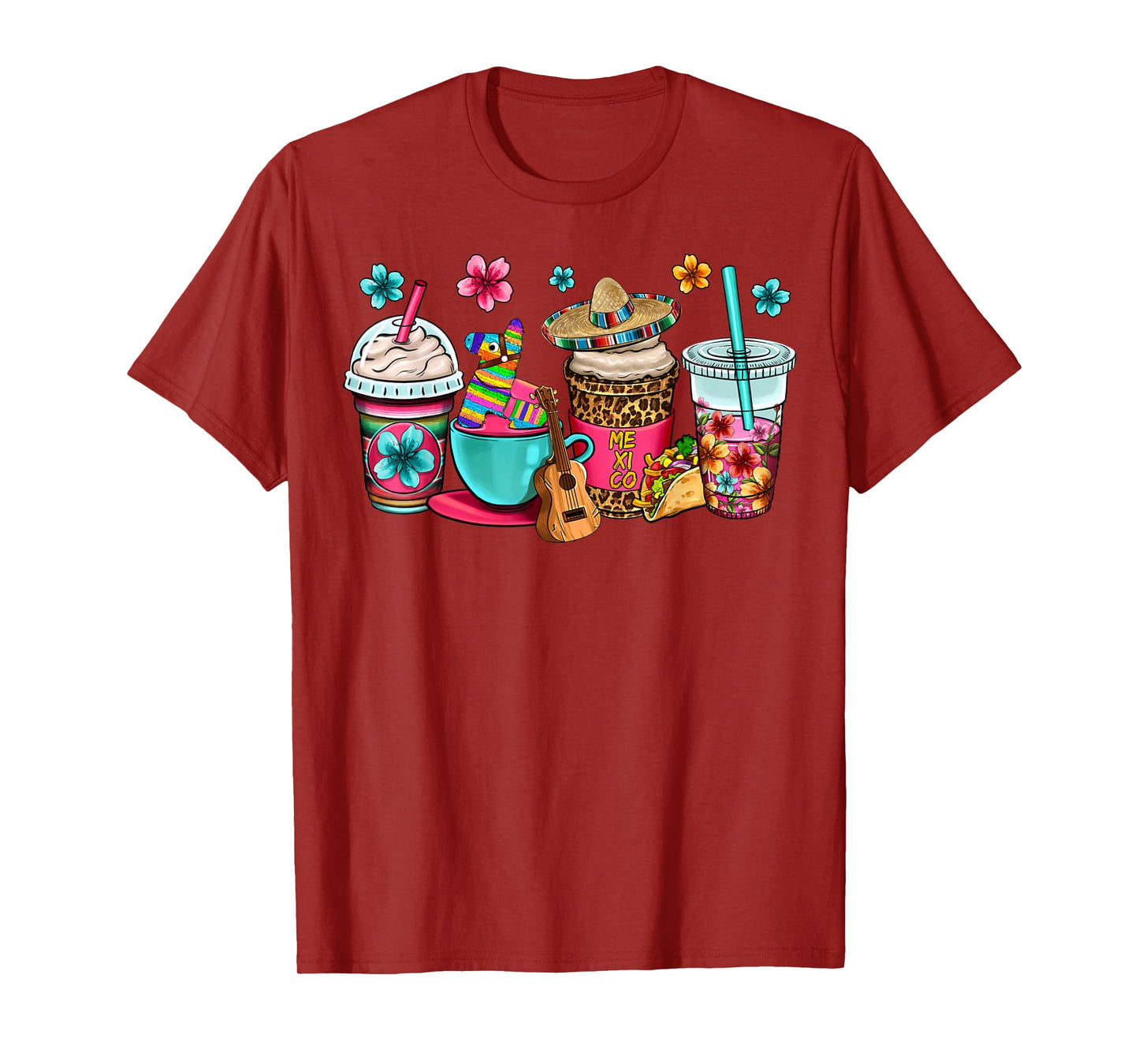 Mexico Fiesta Coffe Cups Patriotic Mexicans Independence Day T-Shirt
