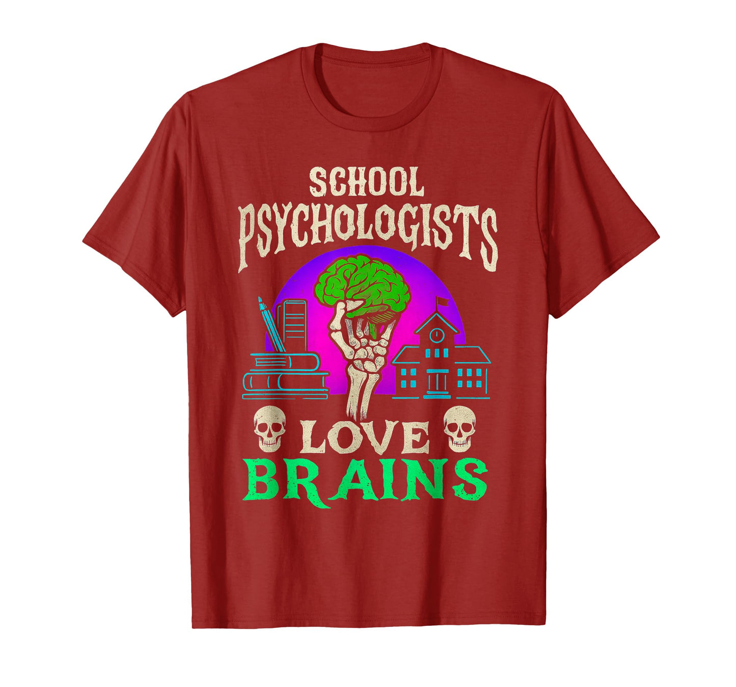 School Psychologists Love Brains Halloween Zombie Therapist T-Shirt