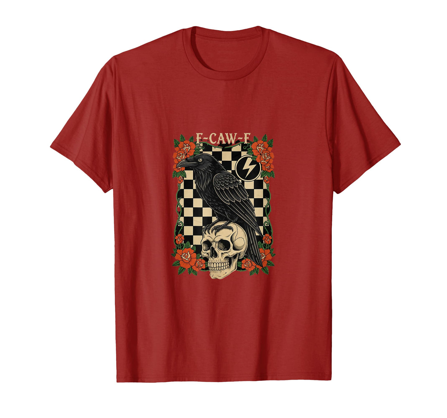 Raven Skull and Roses Vintage F-CAW-F Art T-Shirt