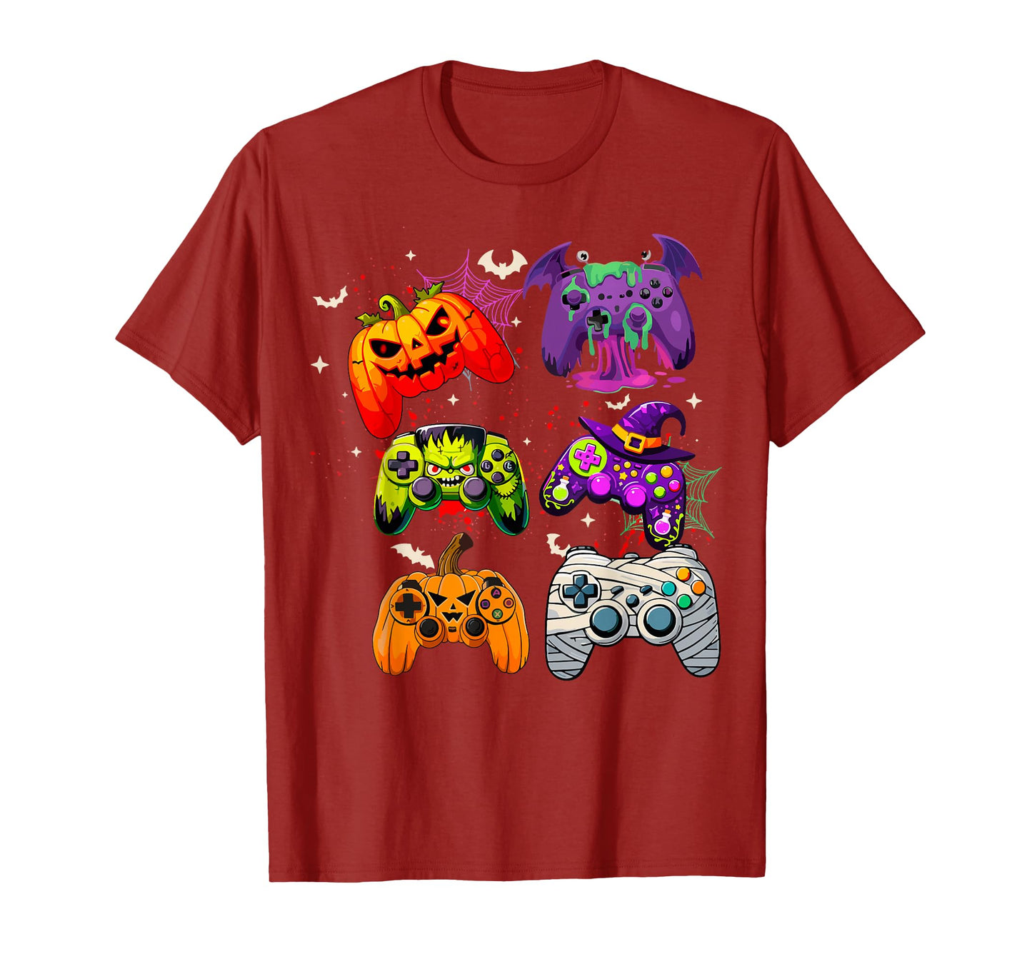 Halloween Skeleton Zombie Gaming Controllers Mummy Boys Kids T-Shirt