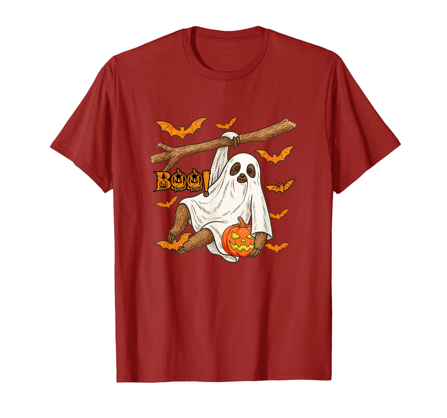 Boo Halloween Sloth Cosplay Ghost Costume Animal Lover T-Shirt
