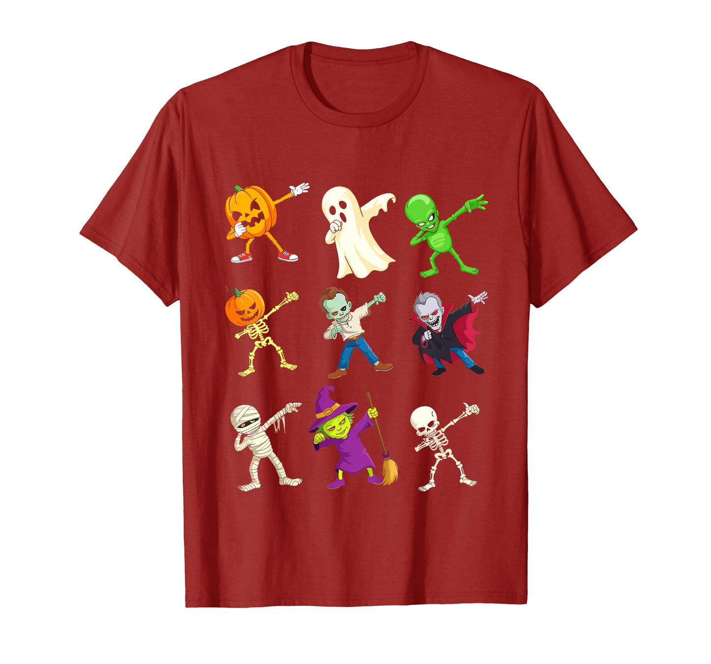 Kids Halloween Dab Pumpkin Skeleton Ghost Alien Zombie Costume T-Shirt