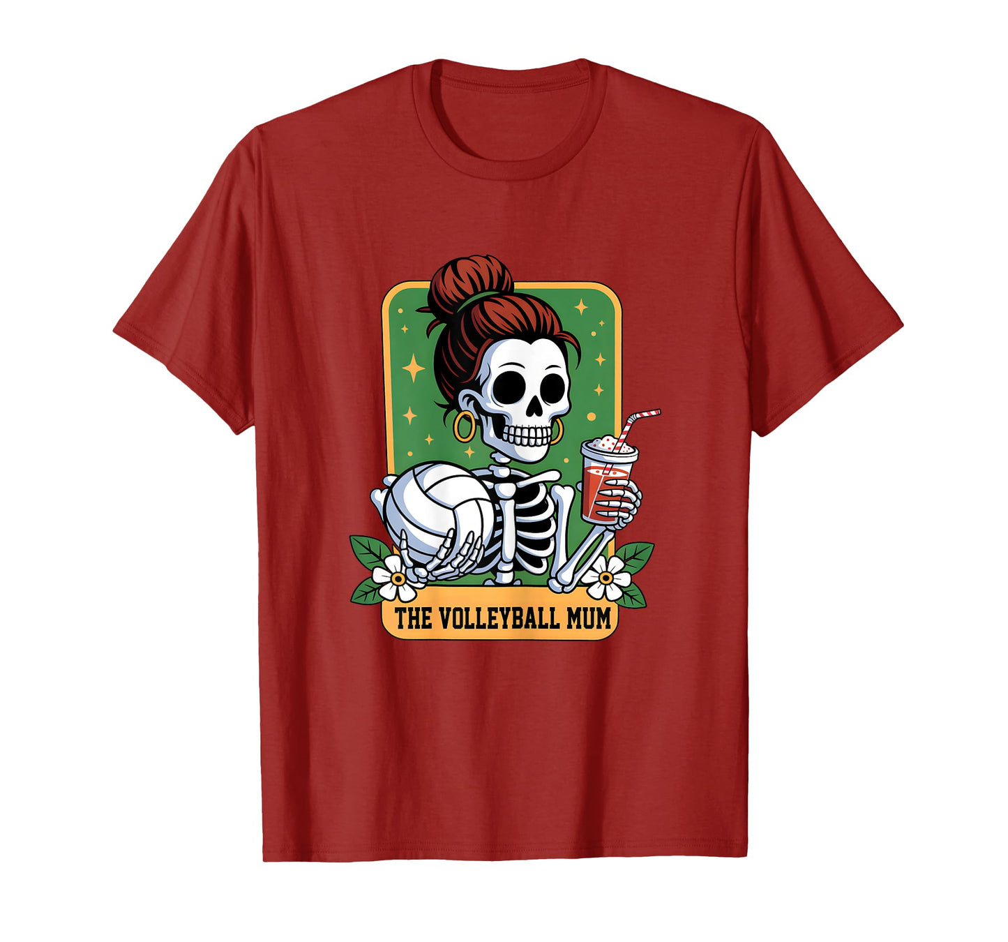 The Volleyball Mum Tarot Card Skeleton Game Day Proud Mums T-Shirt