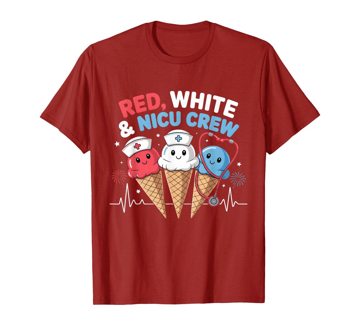 4th Of July Nicu Nurse Crew Ice Cream Summer Women Men T-Shirt