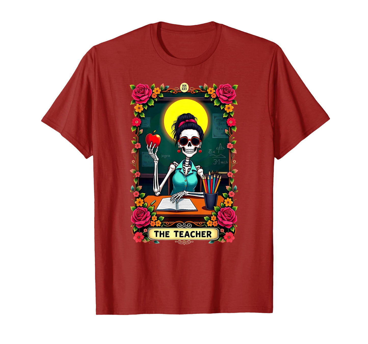 Gothic Tarot Card The Teacher Skeleton T-Shirt