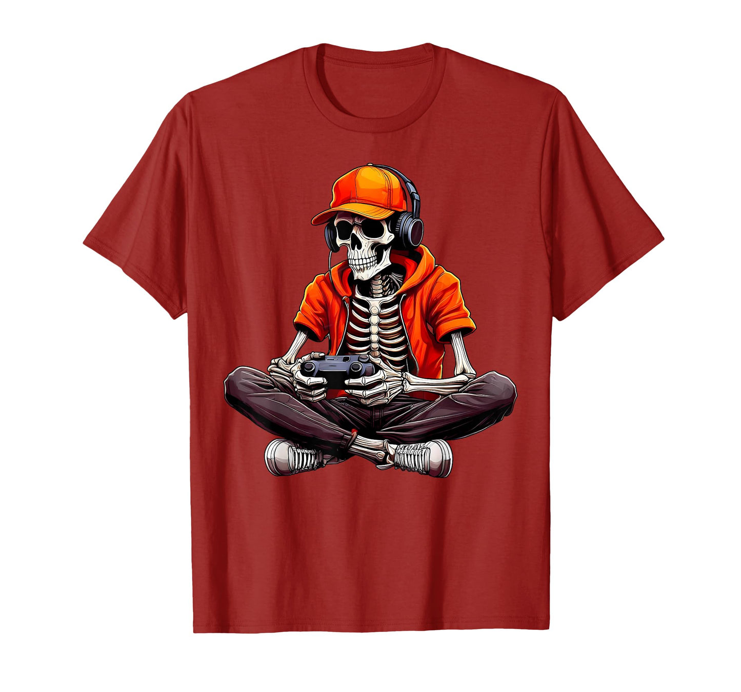 Funny Halloween Skeleton Gamer Video Gaming Boys Men Kids T-Shirt