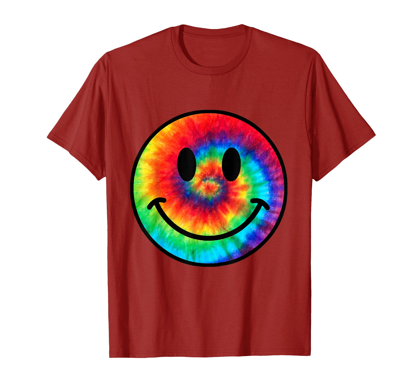 Retro 70s Smile Face Trendy Tie Dye Cute Happy Smile Face T-Shirt