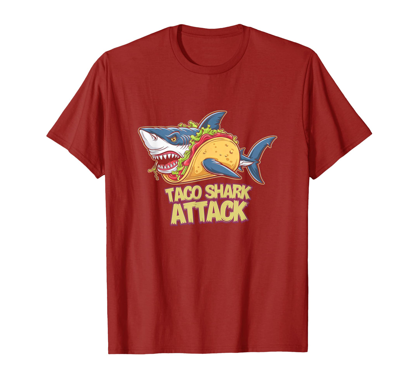 Taco Shark Attack Hilarious Food Pun T-Shirt