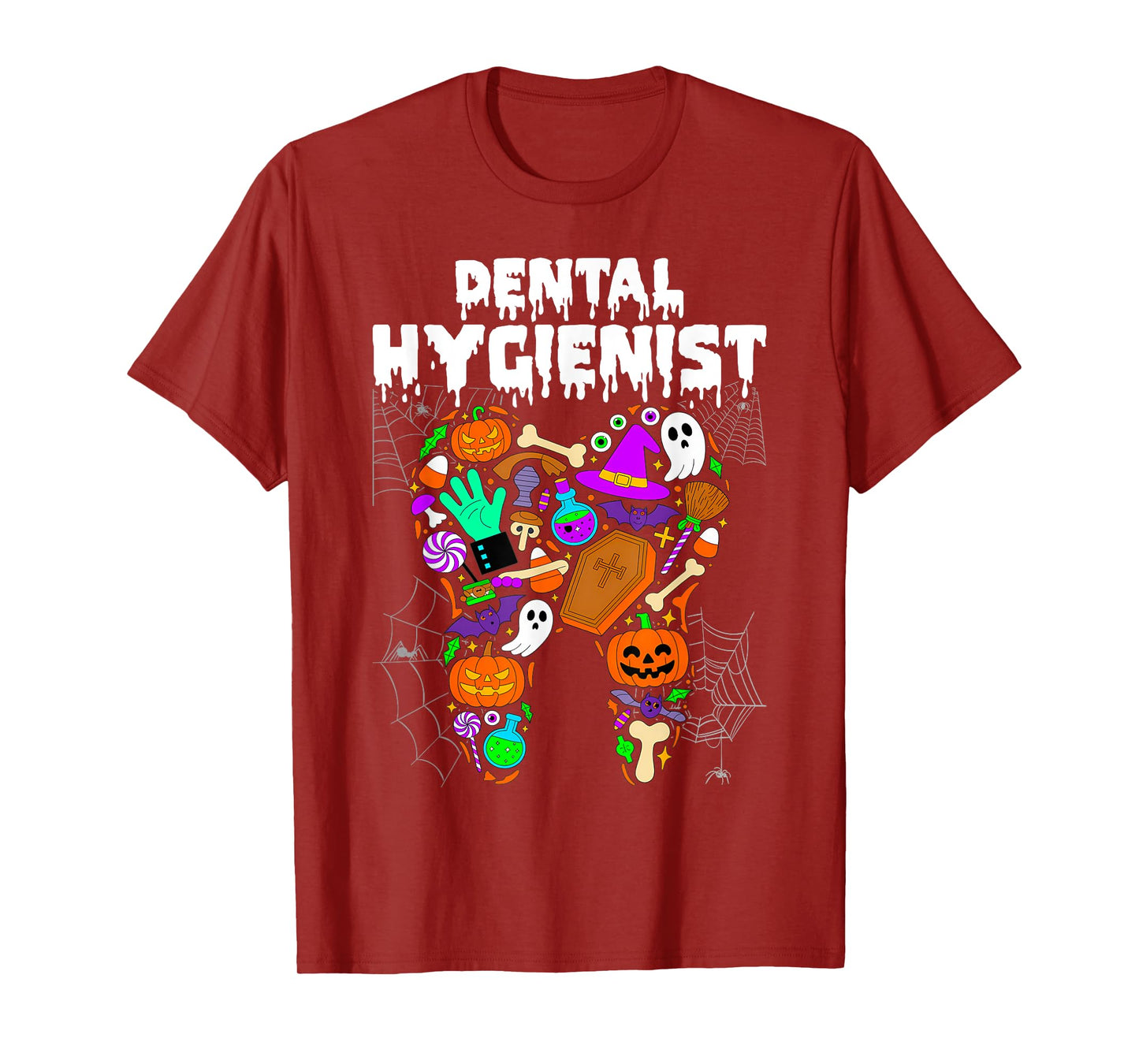 Dental Hygienist Funny Tooth Skeleton Halloween Costumes T-Shirt