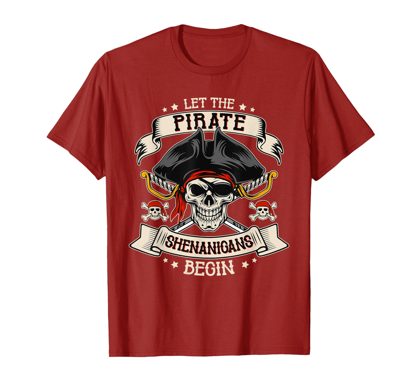 Let The Pirate Shenanigans Begin Skull Pirate Halloween Boys T-Shirt