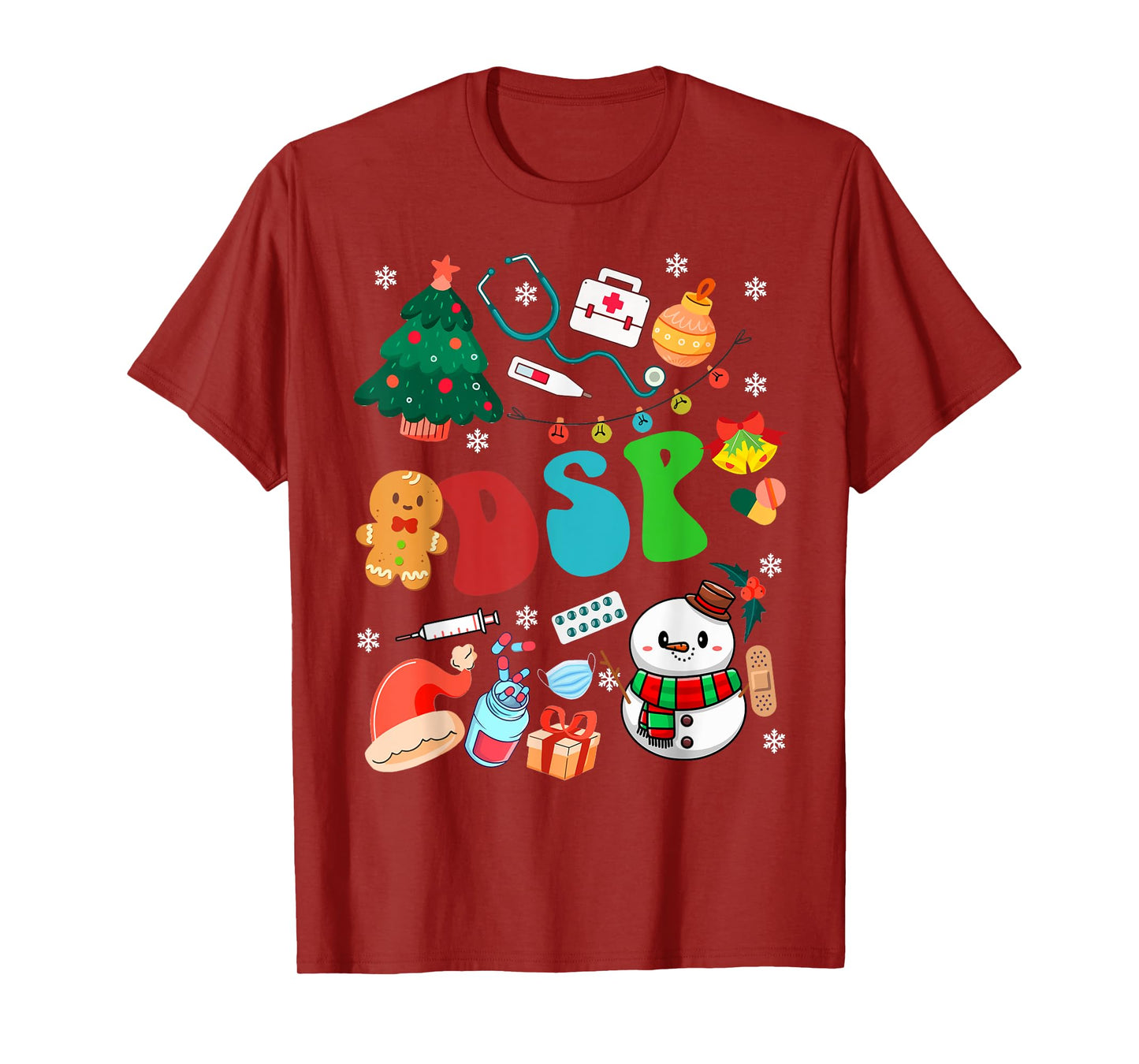 DSP Christmas Retro Groovy Xmas Gift Men Women ER Nurse T-Shirt