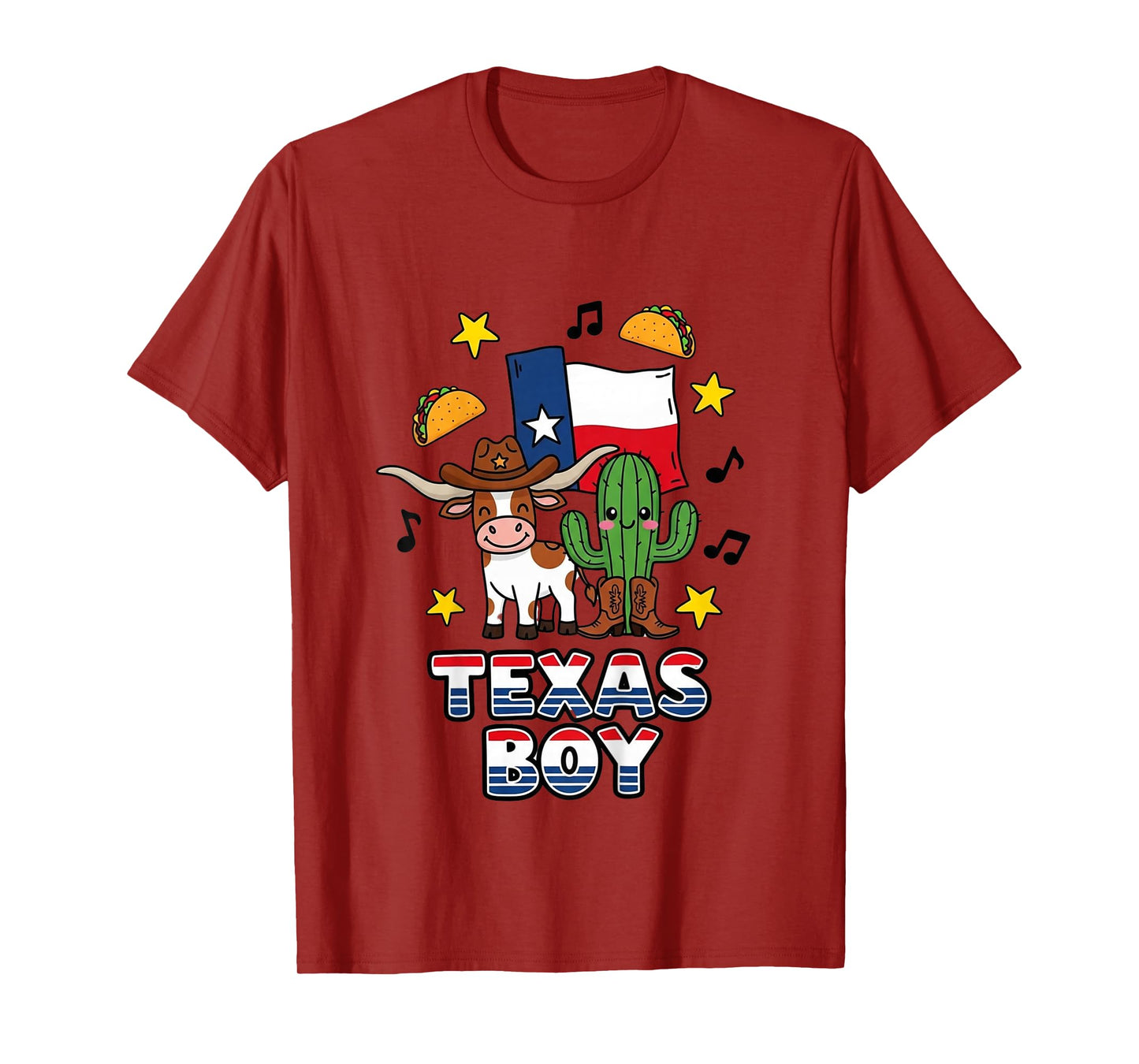 Texas boy Cowboy Cow and Cactus Funny Kids T-Shirt