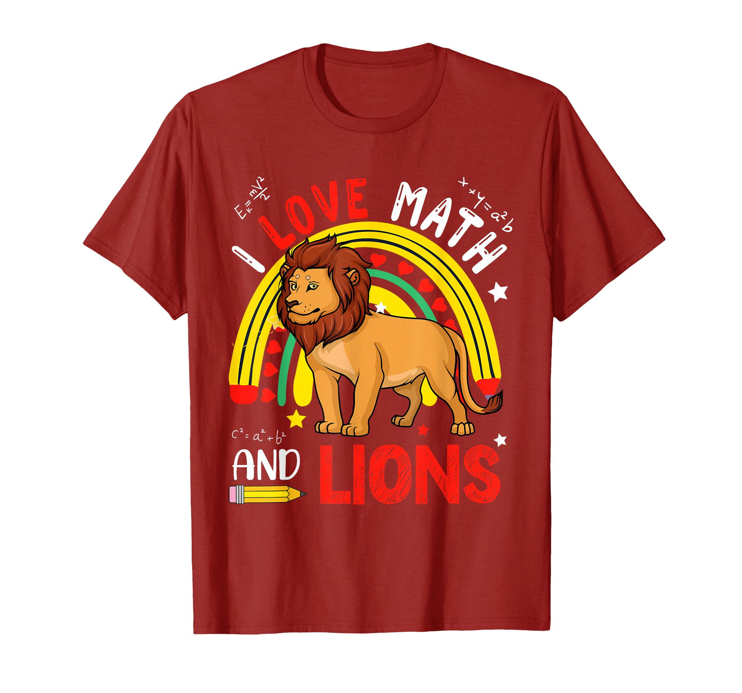I Love Math And Lions Costume Math Lover Teacher Student T-Shirt