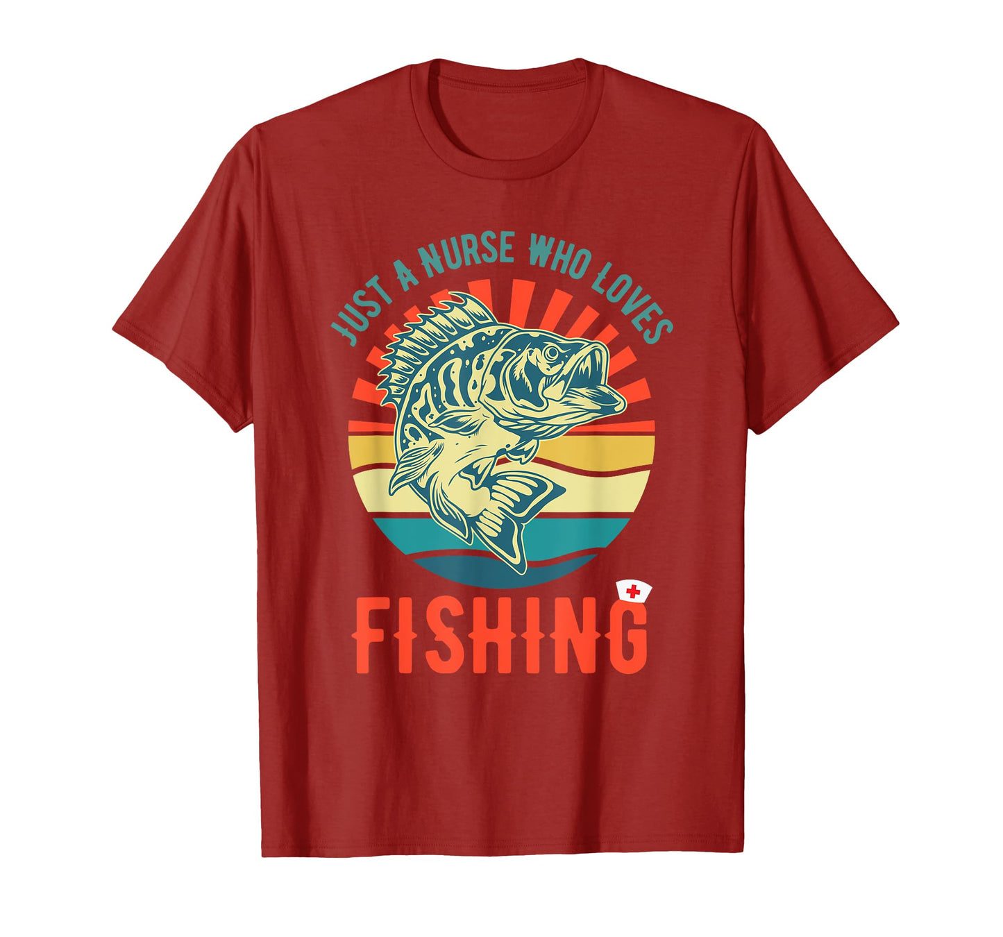 Just a Nurse Who Loves Fishing Retro Fisherman Gifts T-Shirt