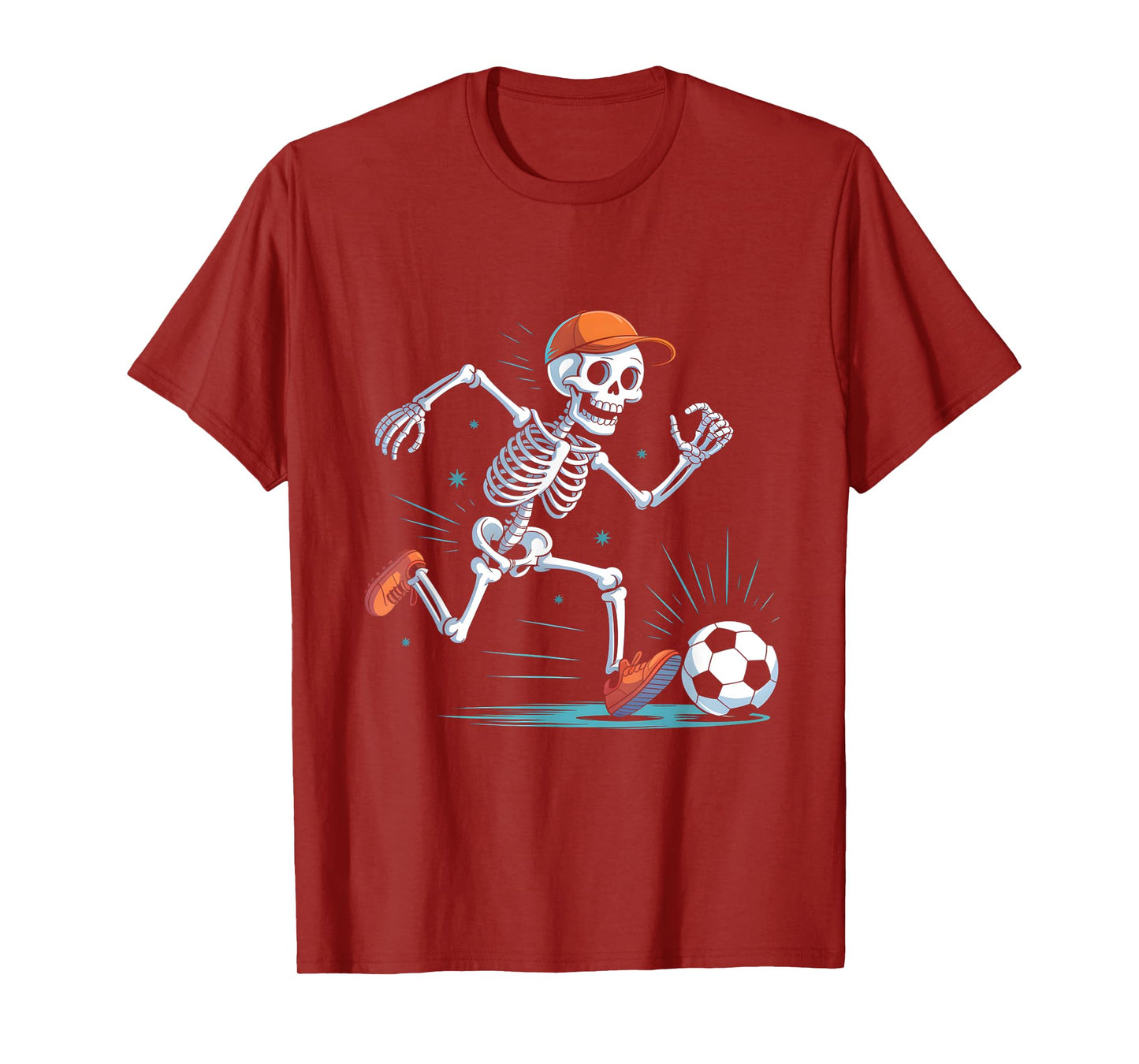 Skeleton Soccer Halloween Costume Funny Men Boys Kids T-Shirt
