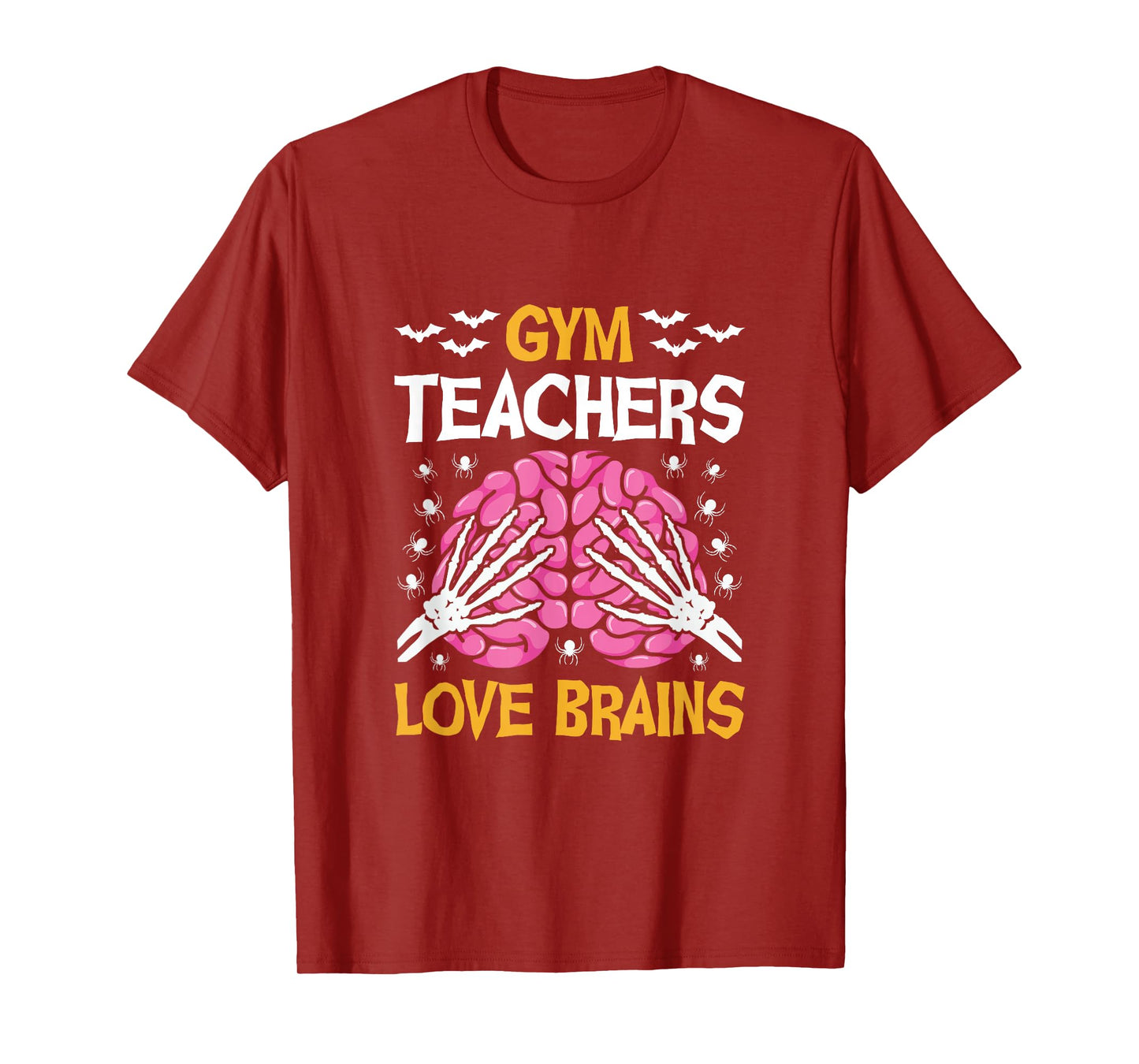 Gym Teacher Love Brains Funny Halloween School T-Shirt