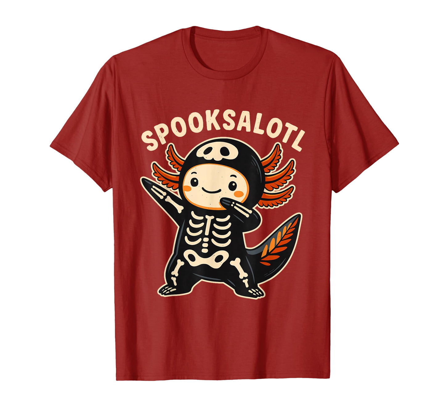 Cute Spooksalotl Skeleton Axolotl Dabbing Halloween Dab T-Shirt