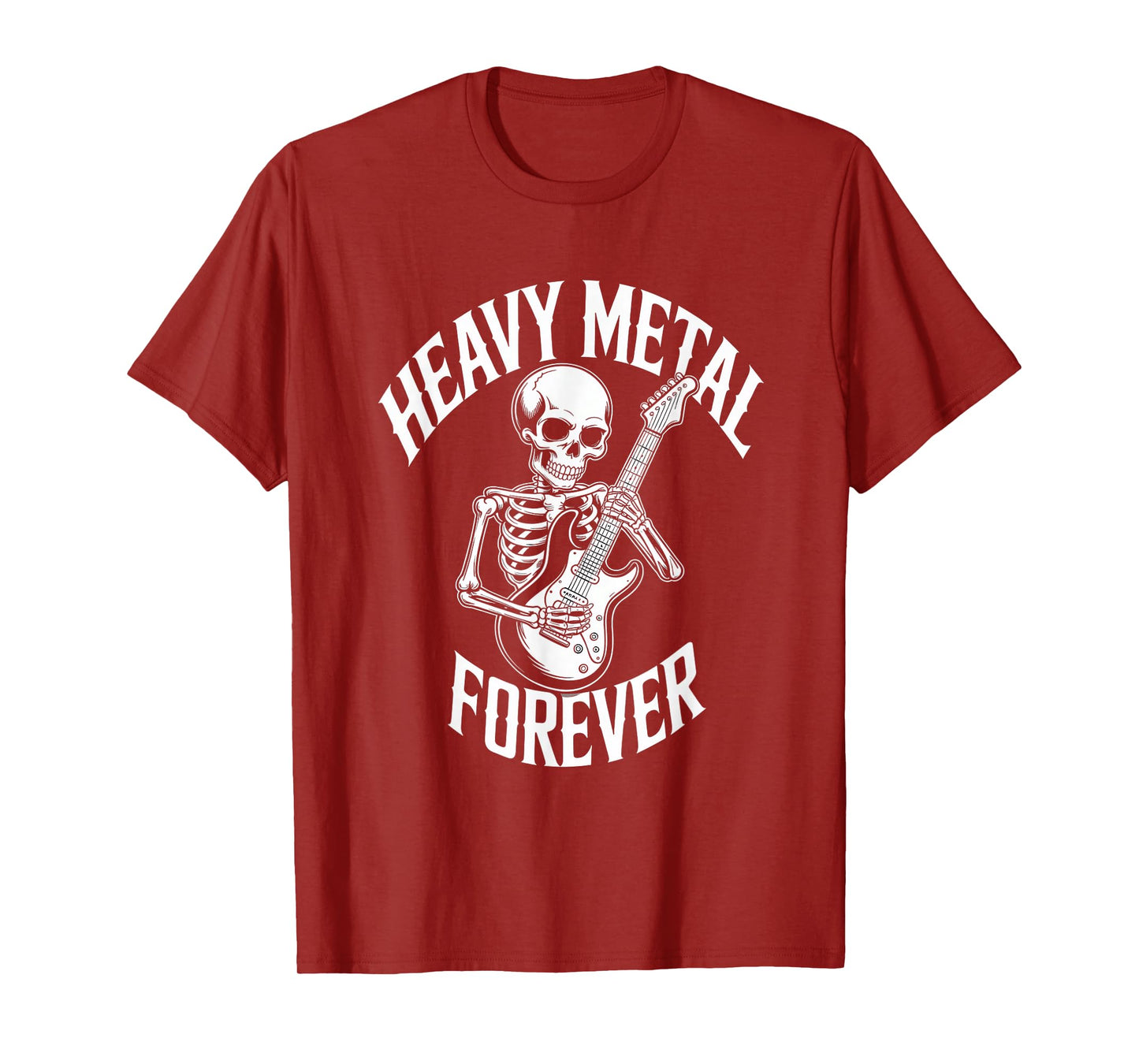 Halloween Heavy Forever Skeleton Guitar Rock T-Shirt