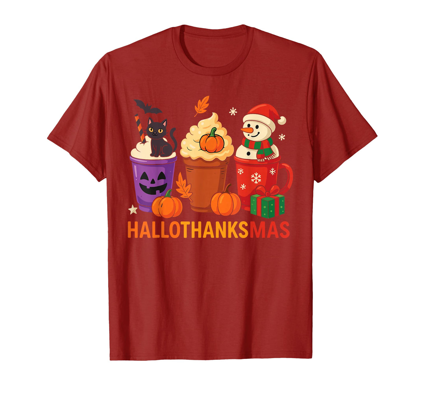 Halloween Thanksgiving Christmas Happy HalloThanksMas T-Shirt