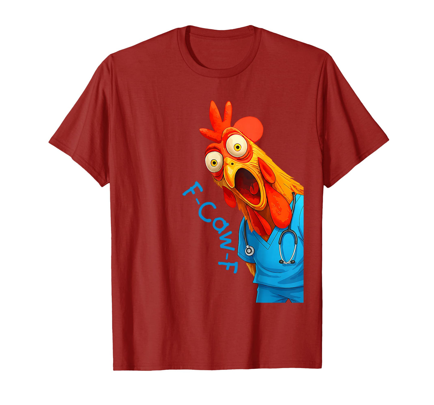 Funny Chicken Doctor F-Caw-F Chicken Medical Scrubs T-Shirt