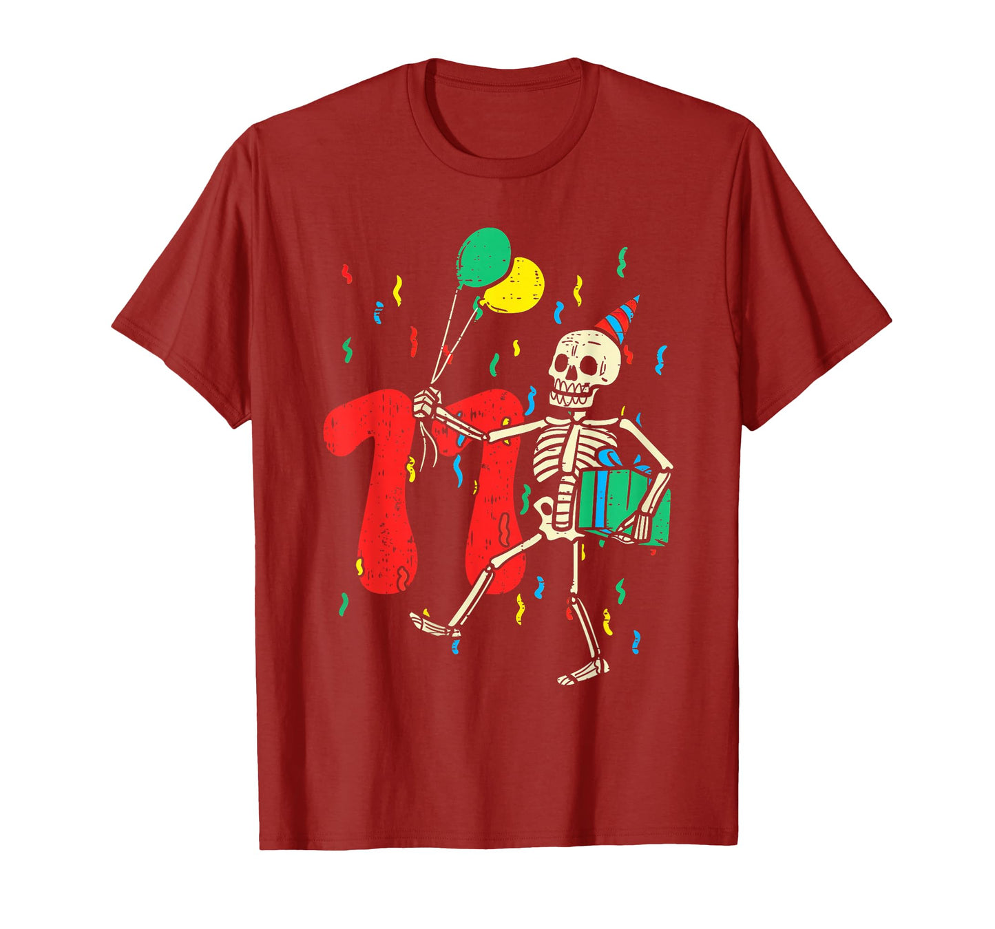 My 11th Birthday Skeleton Halloween 11 Year Old Funny Gift T-Shirt