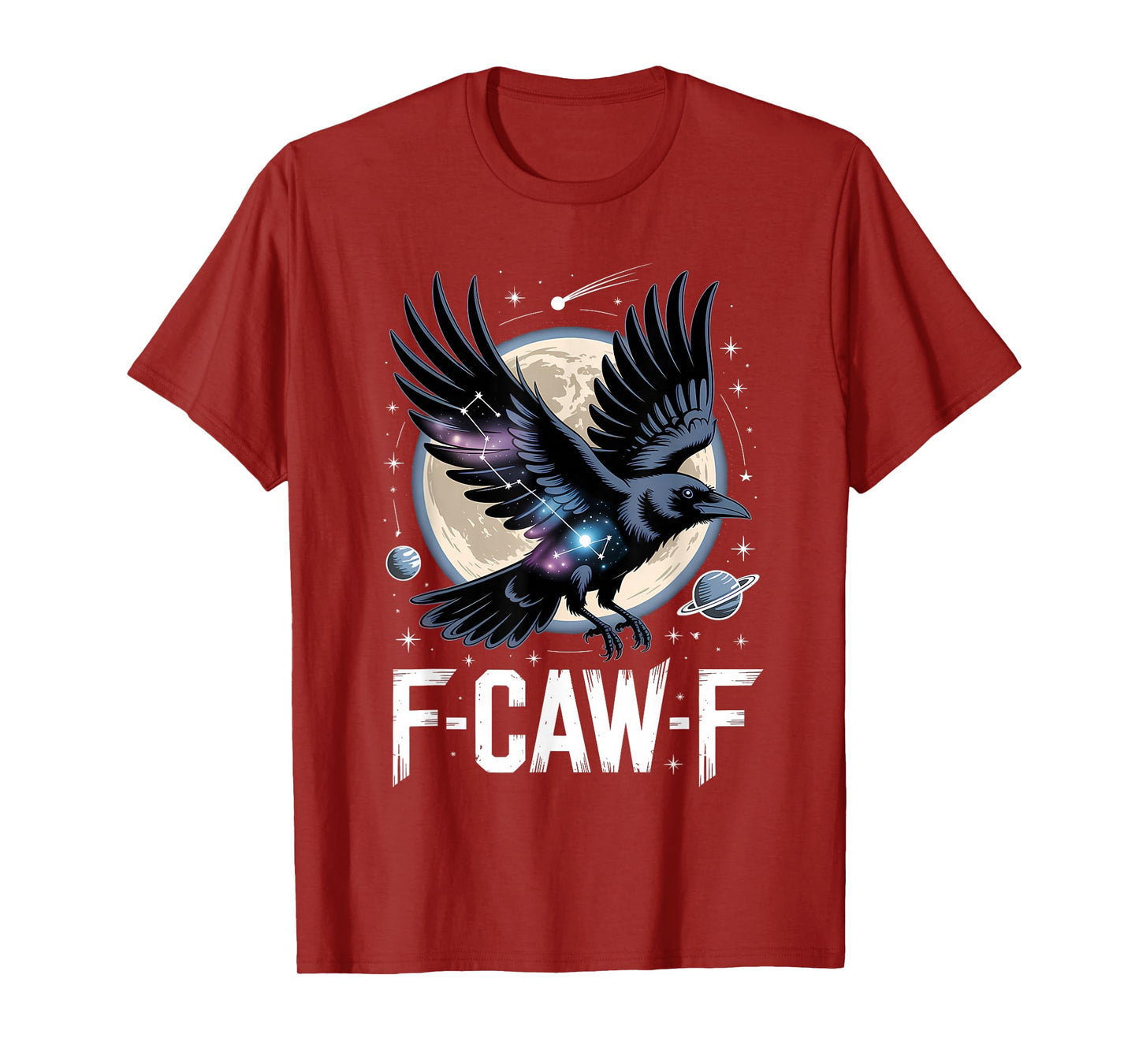 F-CAW-F Cosmic Crow Galaxy Raven Funny Halloween T-Shirt
