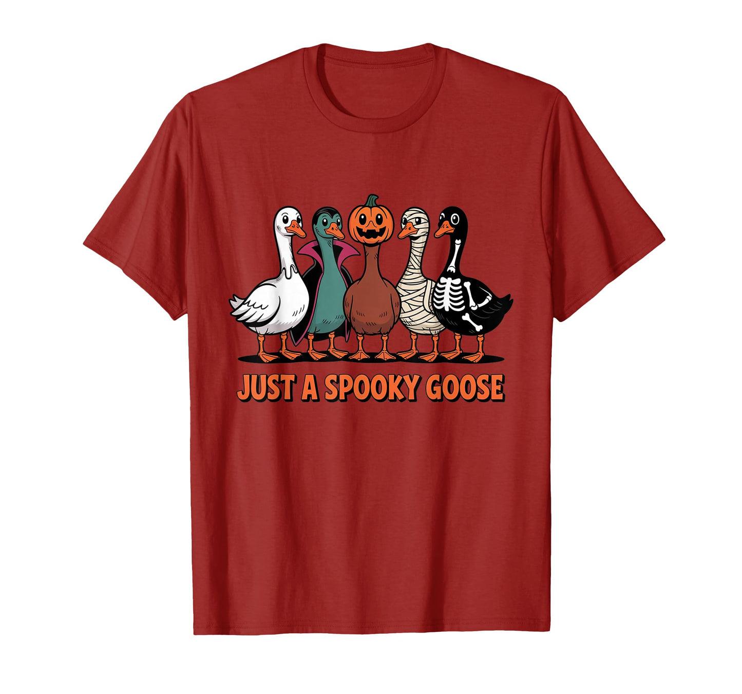 Just a Spooky Goose Funny Halloween Costume Party T-Shirt