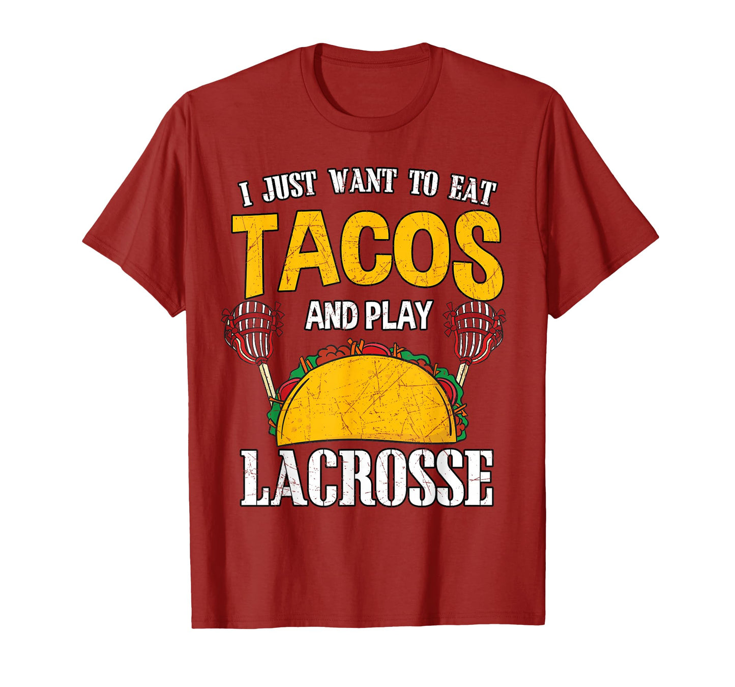 Tacos and Lacrosse Shirt Lax Player Gift Idea Cinco de Mayo T-Shirt