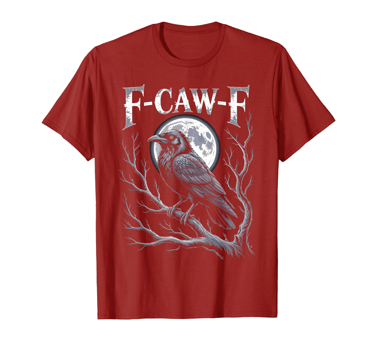 F CAW F Retro Crow Funny Adult Humor Halloween T-Shirt