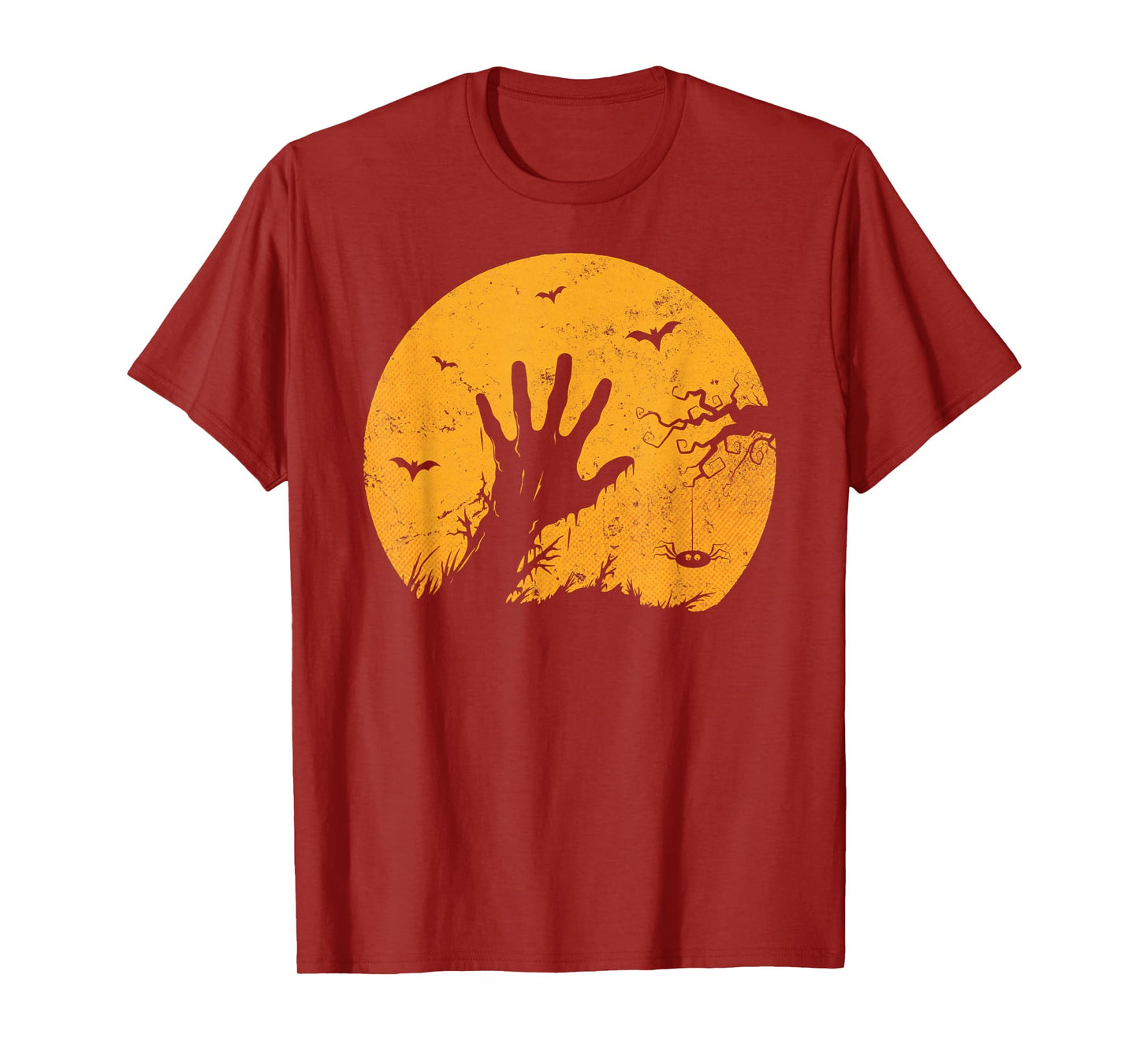 Moon Vintage Scary Spooky Horror Zombie Hand Halloween T-Shirt