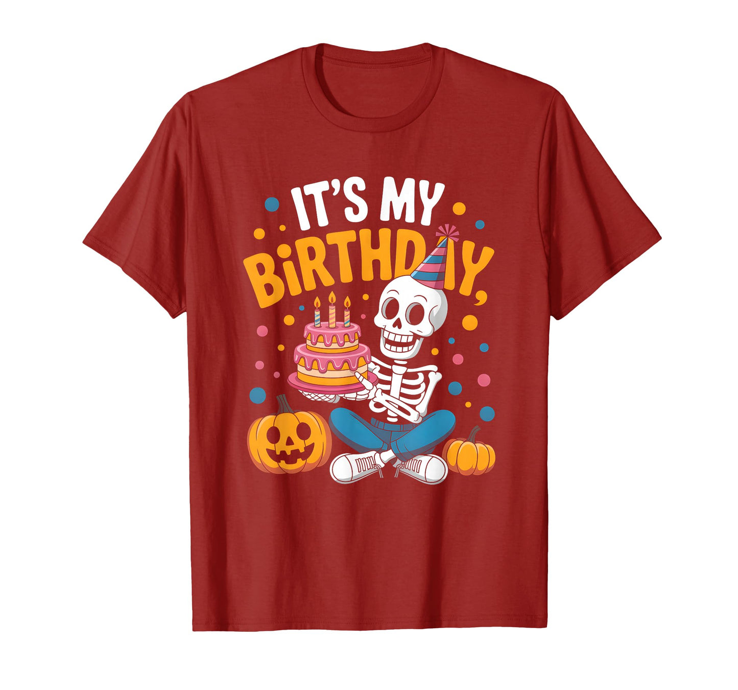 Spooky Halloween Skeleton Birthday Party Vibes T-Shirt